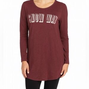 Victoria’s Secret “SNOW WAY” Long Sleeve Graphic Tee XS Winter Top